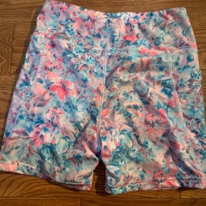 Floral printed biker shorts